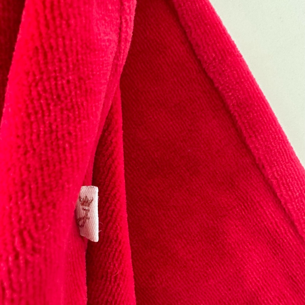 JACADI red velours pajamas with tartan collar in size 4 - Picture 3 of 13
